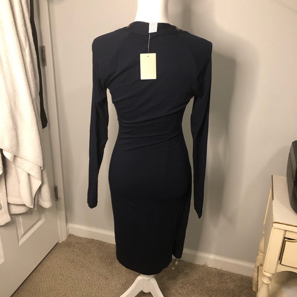Stylish Navy Dress with Gold Details - Picture 4 of 9